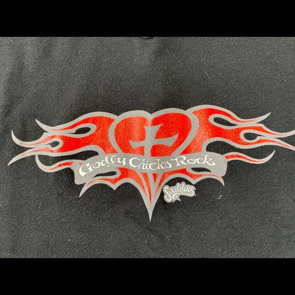 Godly Chicks Rock. Souldog. Black 3/4 Length Sleeves T-Shirt. Size Large. - Picture 3 of 6